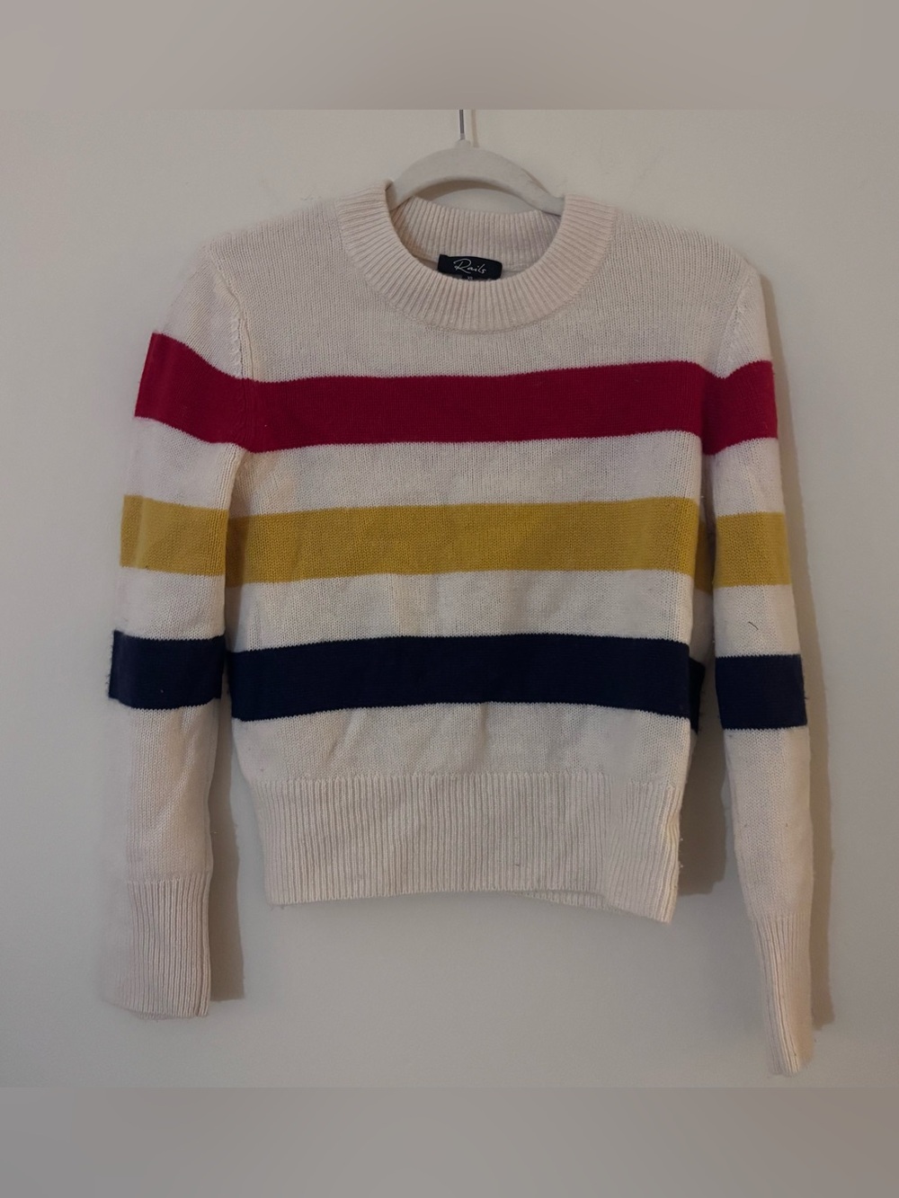 Rails Delia Calgary Stripe Cashmere Merino Wool Sweater XS